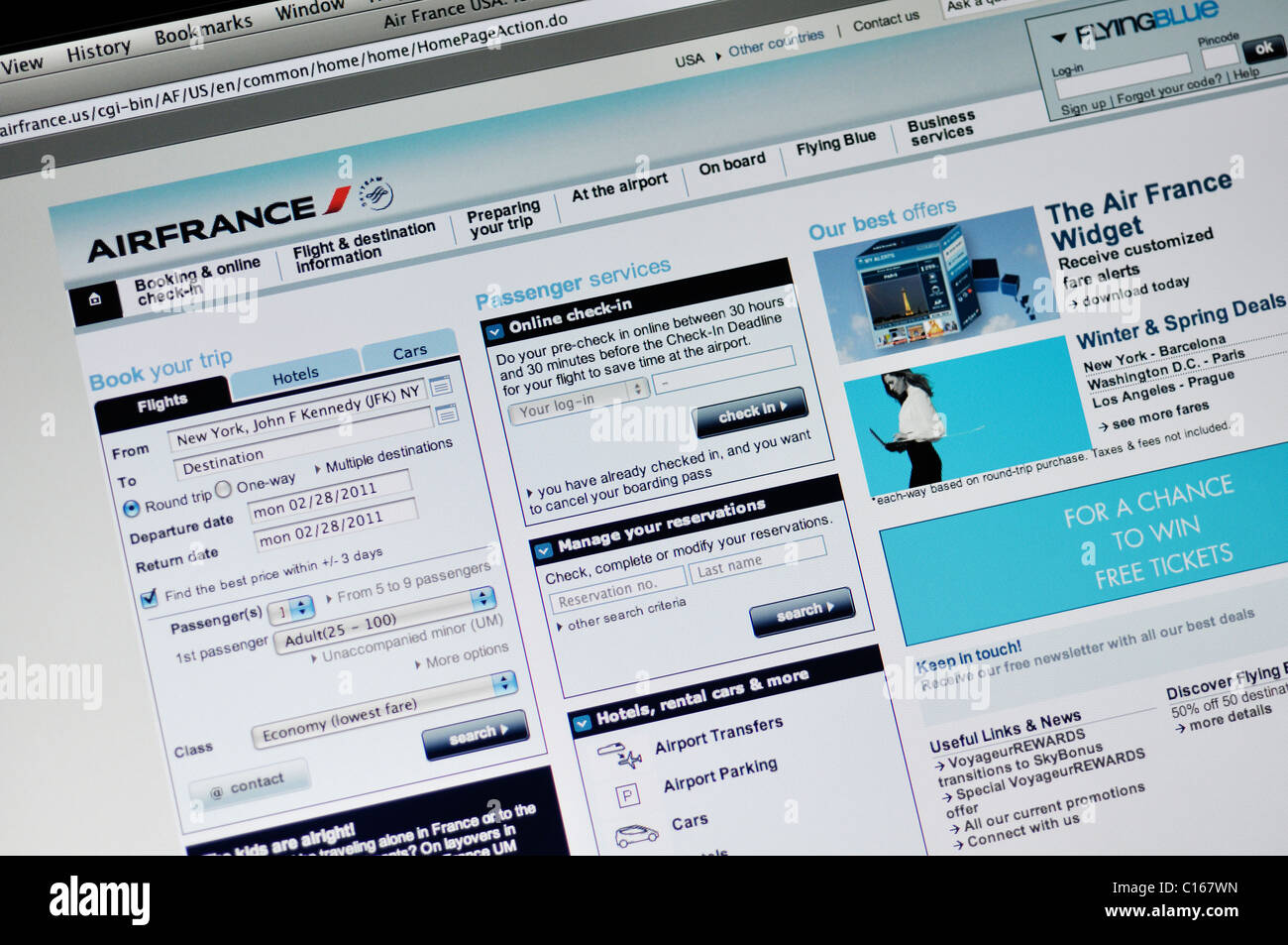 Air France Compagnie Aeree sito web Foto Stock