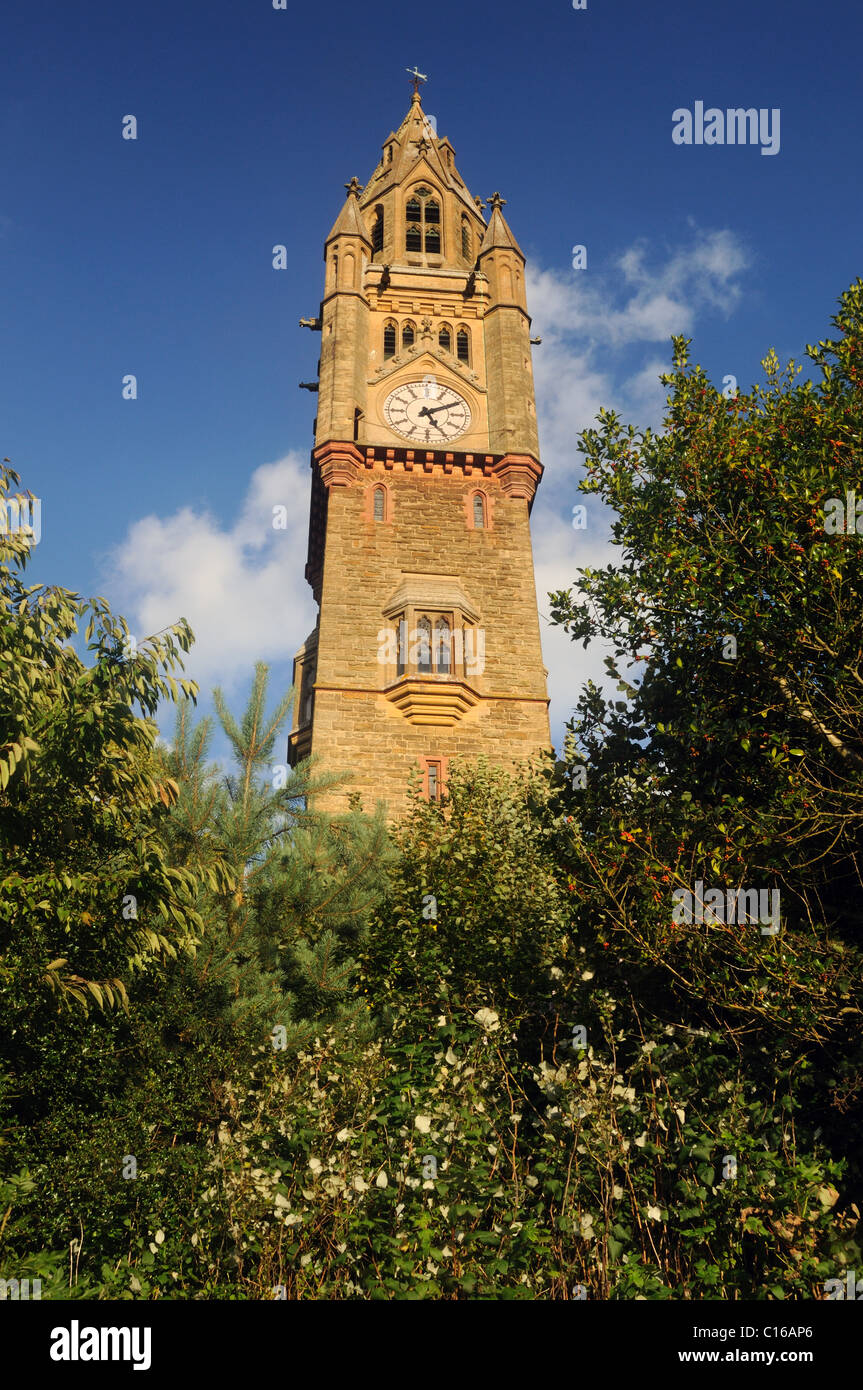 L'Abberley Clock Tower, noto anche come Jones's Folly, nei pressi del villaggio di Abberley, Worcestershire, Inghilterra Foto Stock