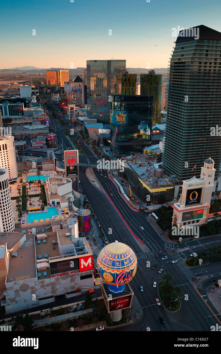 Las Vegas, Nevada - Marzo 3, vista aerea del Las Vegas Strip, Marzo 3, 2010 a Las Vegas, Nevada. Foto Stock