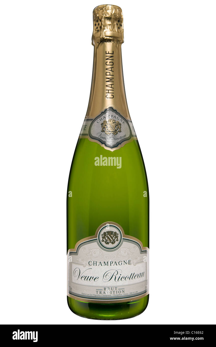 Veuve Ricotteau, Brut, tradizione, bottiglia di Champagne Foto Stock