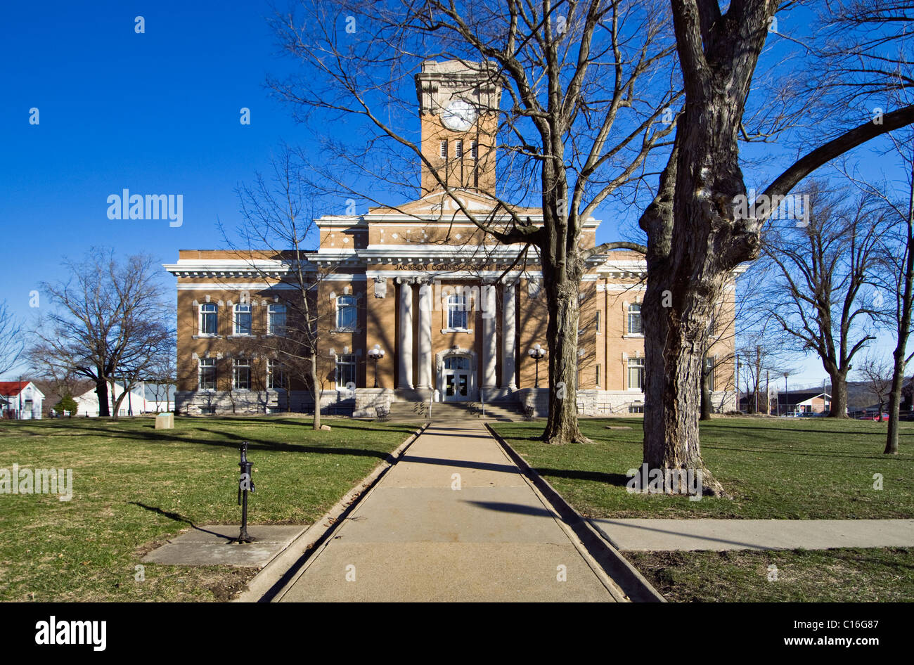Jackson County Courthouse sulla piazza di Brownstown, Indiana Foto Stock