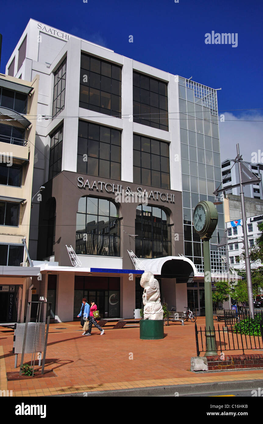 Saatchi & Saatchi Edificio, Courtenay Place, Wellington, Regione di Wellington, Isola del nord, Nuova Zelanda Foto Stock