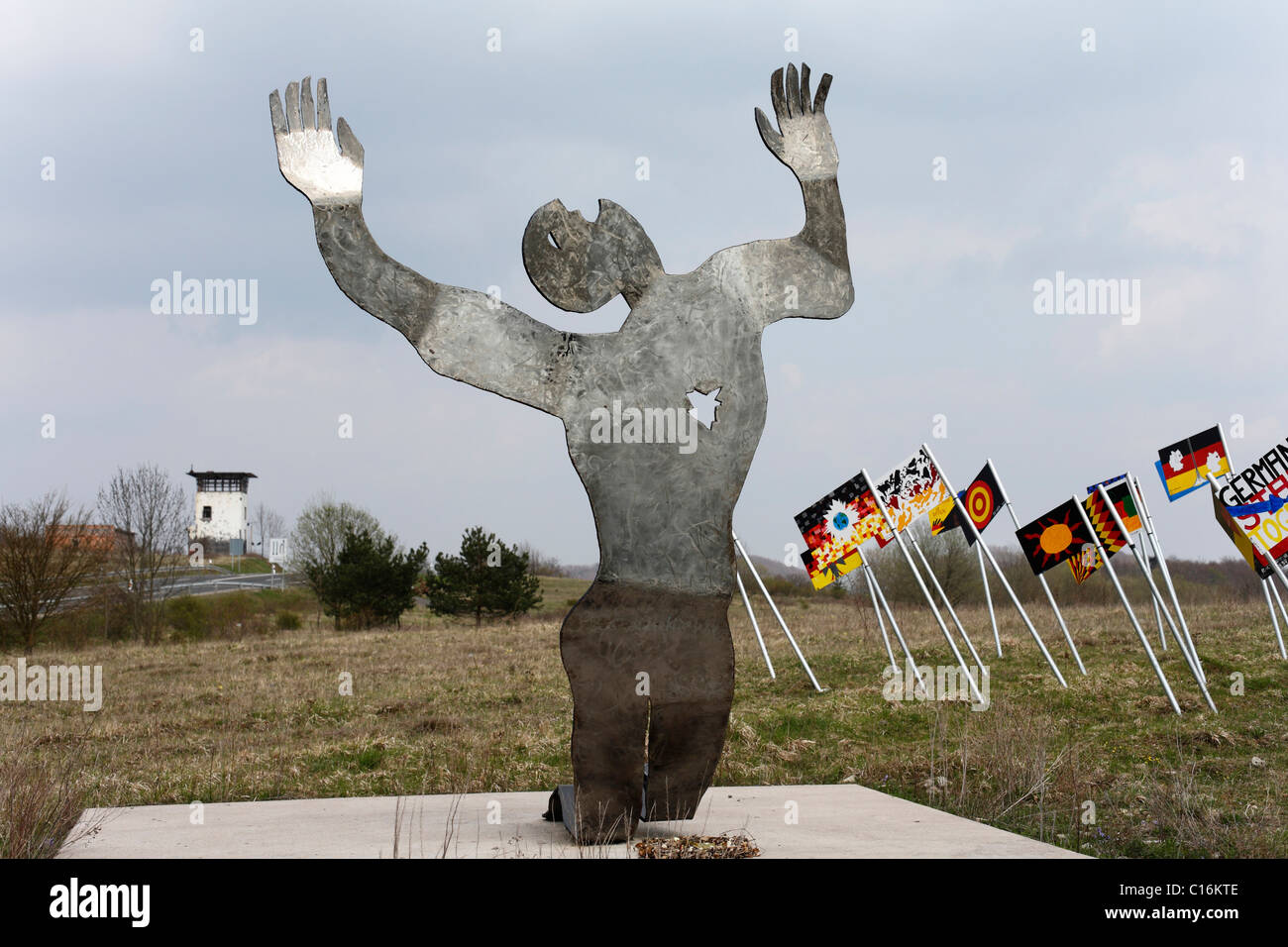 'Shot mentre in fuga" di Herbert cadde, 'Sculpture park' monumento nazionale a unità tedesca su della Turingia/confine bavarese vicino Foto Stock