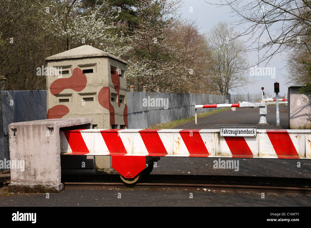 Ex border crossing, Museo di frontiera Turingia/Baviera a Mellrichstadt, Rhoen-Grabfeld, bassa Franconia, Baviera, Germania, Europa Foto Stock