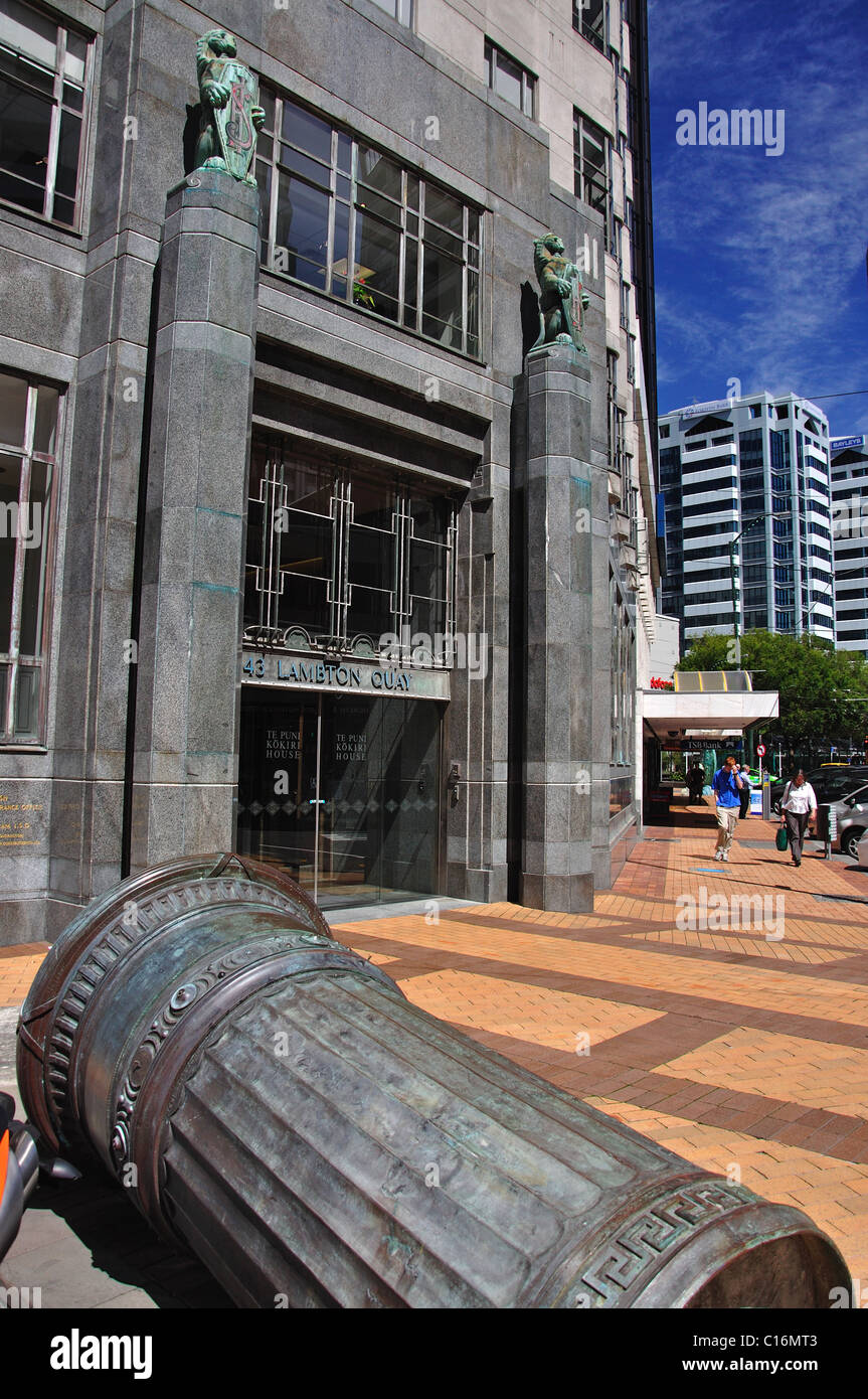 Storica ex membro edificio di assicurazione , Lambton Quay, Wellington, Regione di Wellington, Isola del nord, Nuova Zelanda Foto Stock