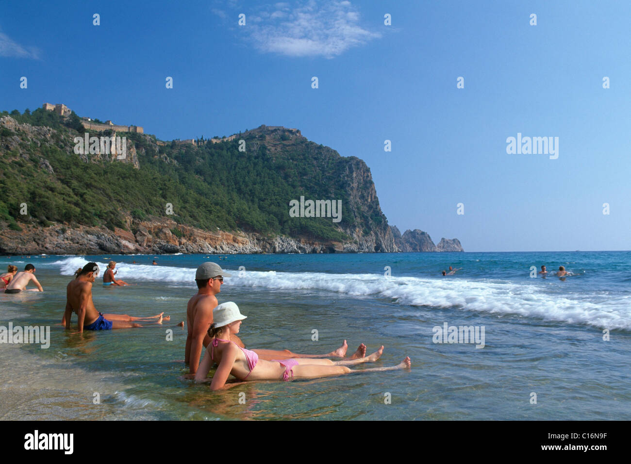 Spiaggia di Cleopatra, Alanya, Riviera Turca, Turchia Foto Stock