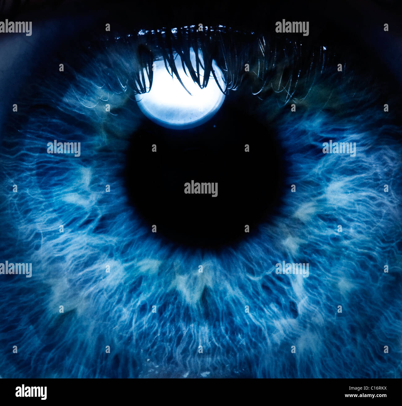 Estremamente vicino l'immagine di un occhio umano Foto Stock