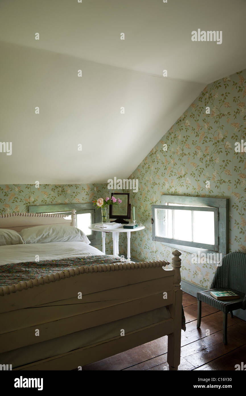 Mansarda Camera da letto in 1.830 s Hudson Valley agriturismo, nello Stato di New York Foto Stock