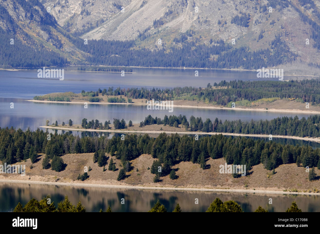 Segnale di strada di montagna Summit,Est Tetons,Mount Moran,Lake Jenny,Jackson Hole,Snake River,Grand Teton National Park, Wyoming,USA Foto Stock