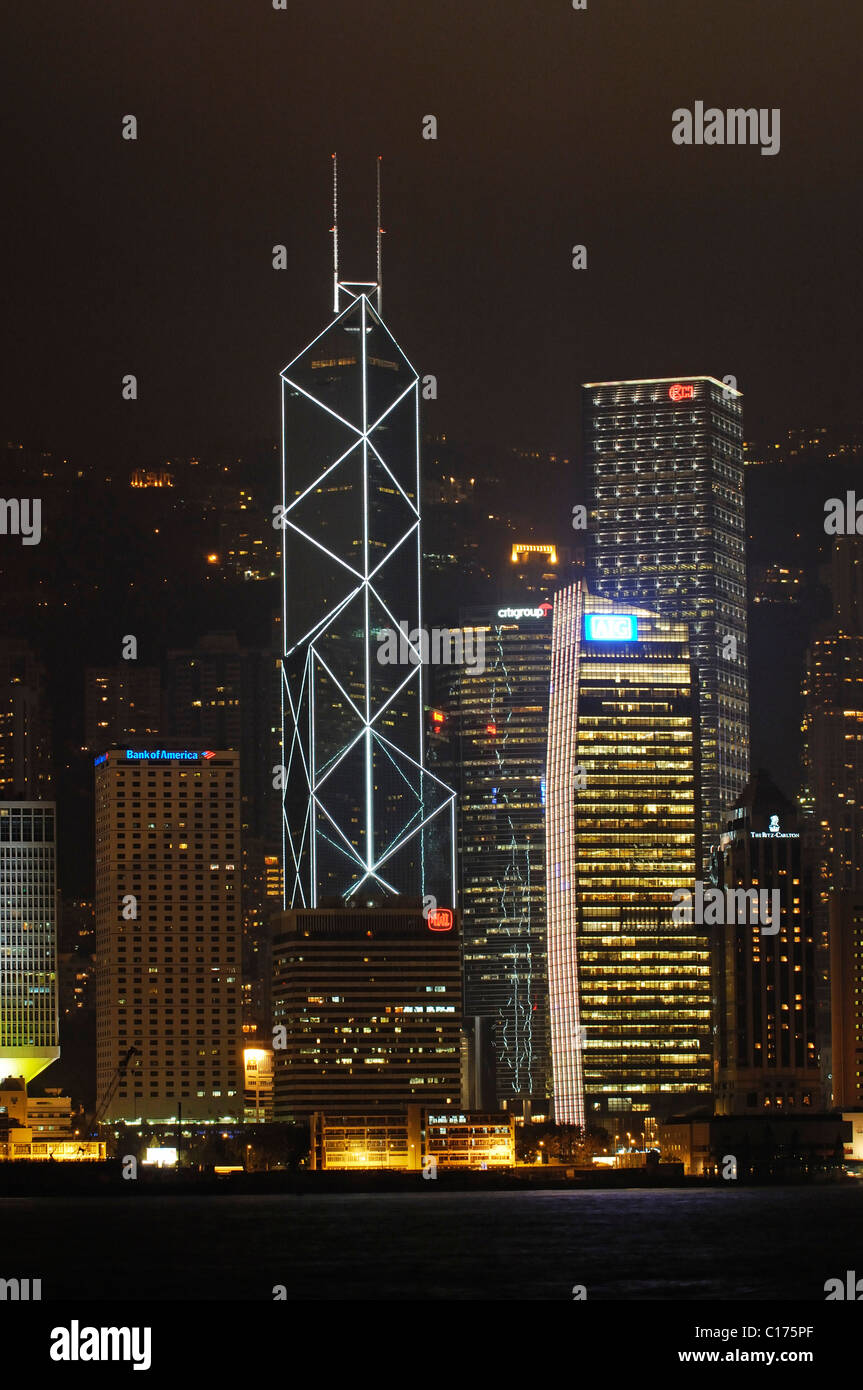 Skyline di Hong Kong Island, Hong Kong, Cina, Asia Foto Stock