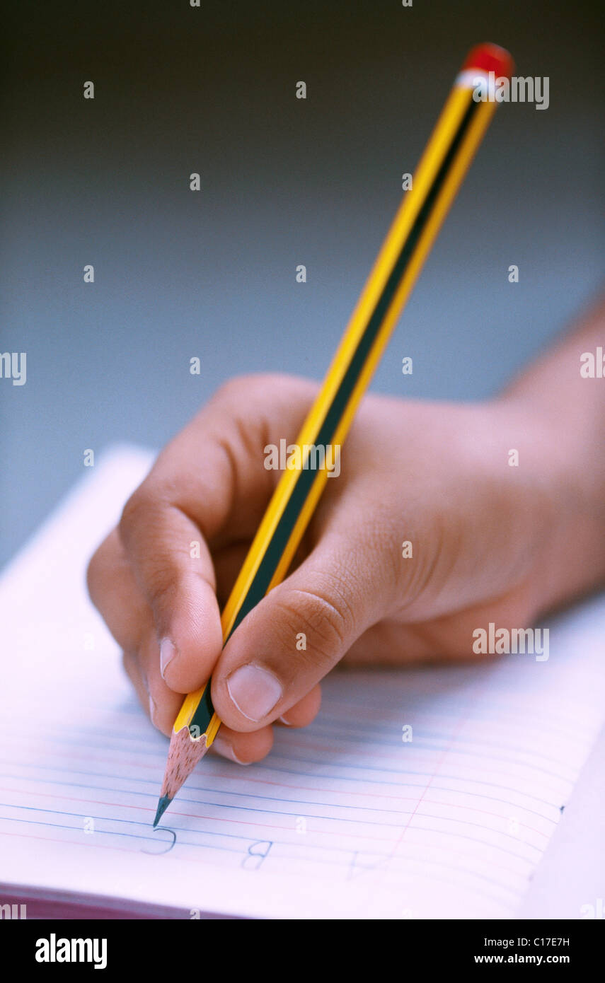 VHM-63868 : la scrittura a mano alfabeti con matita su notebook signor#201 Foto Stock