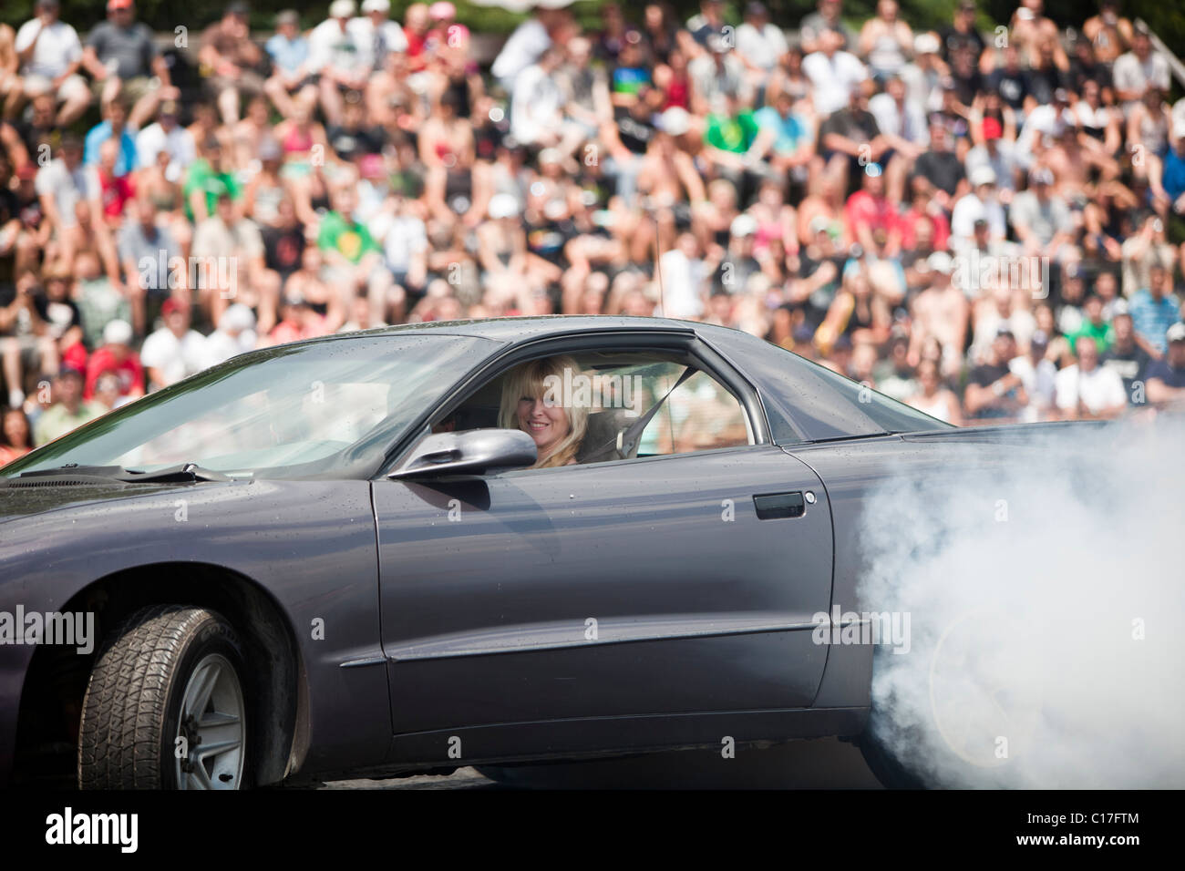 Auto festival di burnout, St-Cyprien Foto Stock