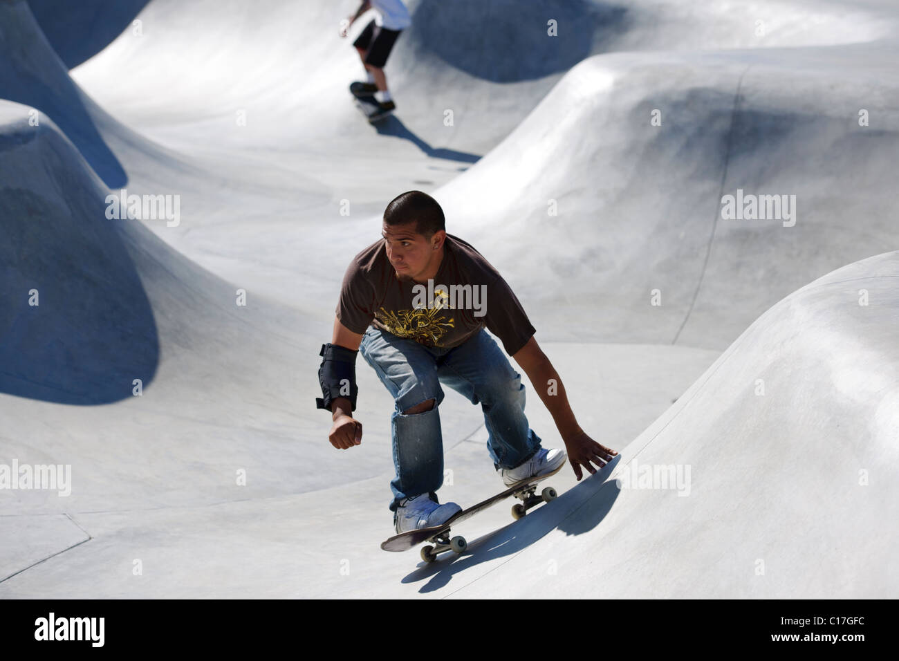 Struttura di pattino imbarco in Venice Beach California skate park Foto Stock