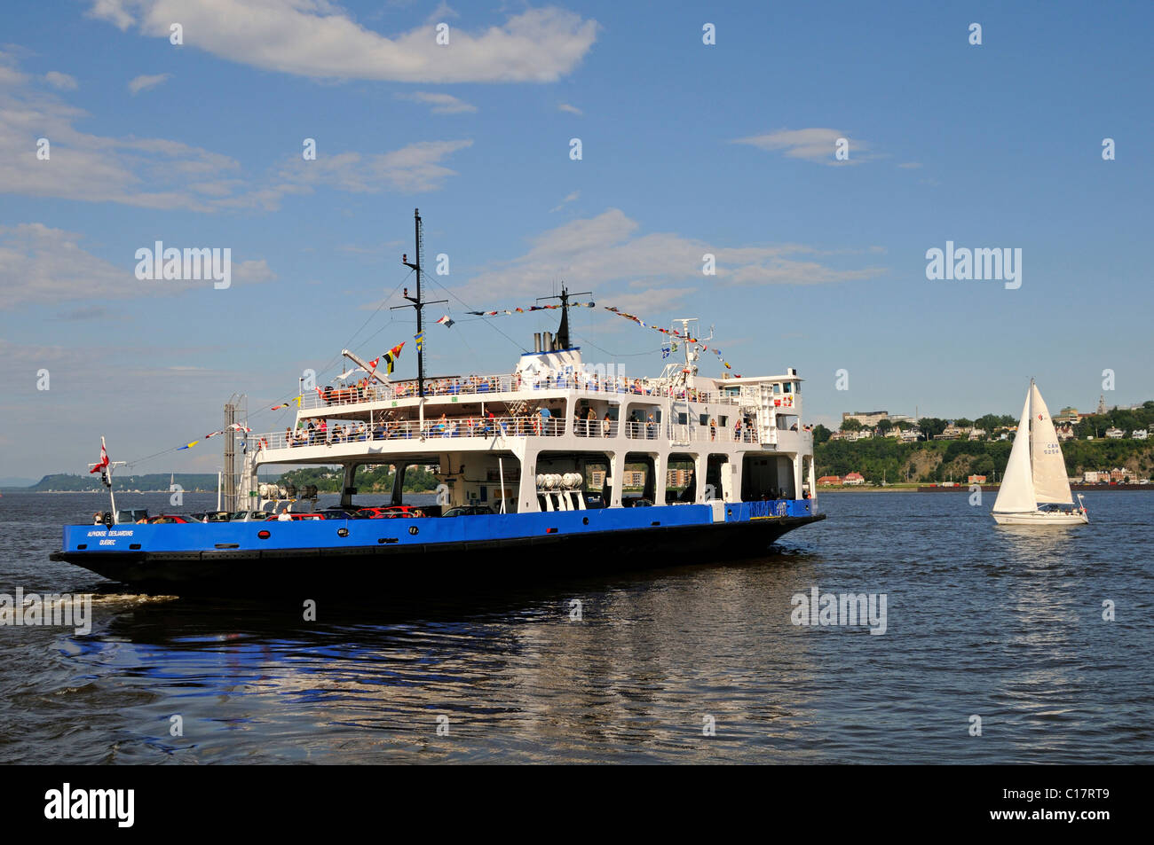 Traghetto sul Saint Laurence Fiume da Quebec City a Levis, Québec, Canada, America del Nord Foto Stock