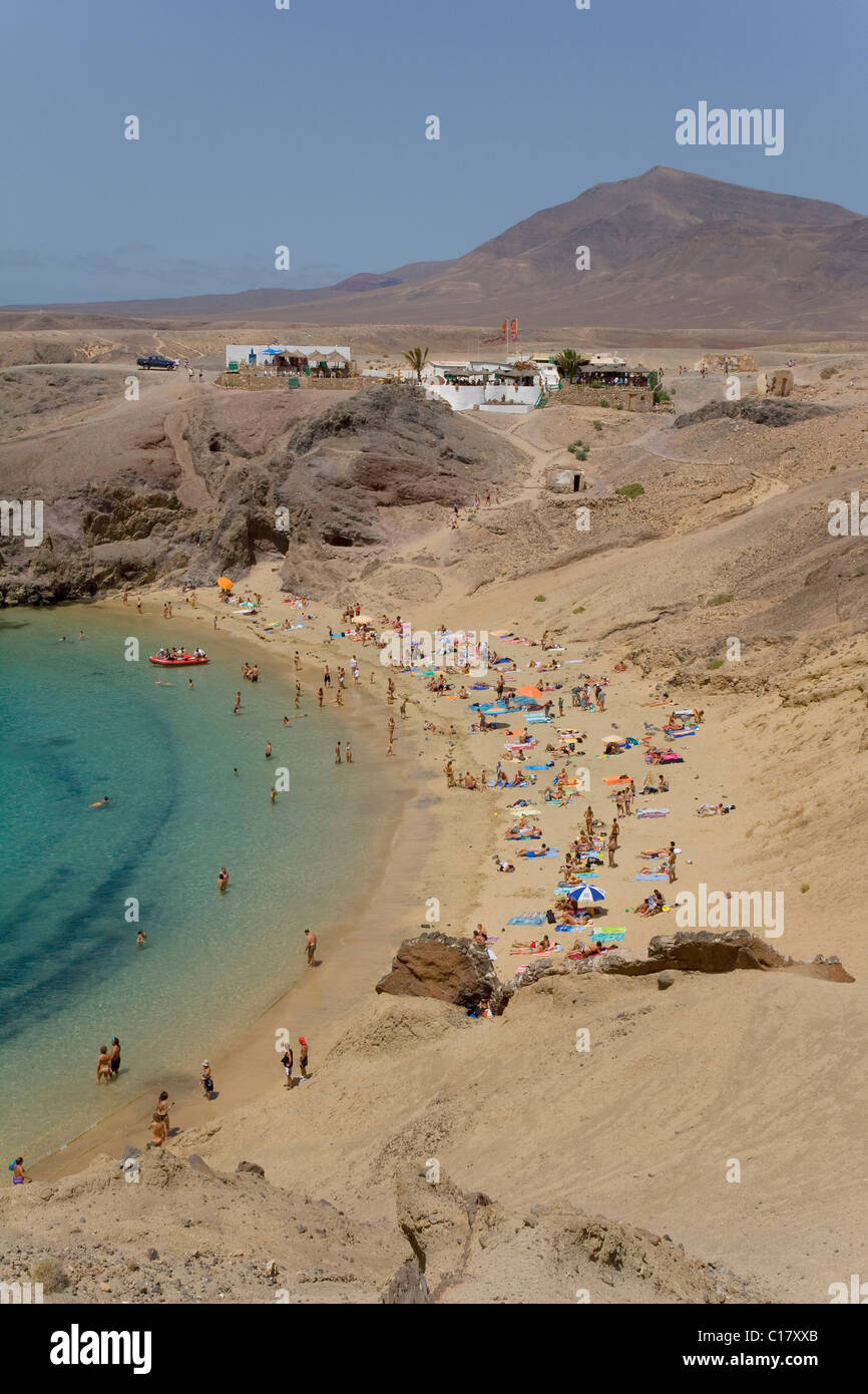 Playa Papagayos beach, Lanzarote, Isole Canarie, Spagna, Europa Foto Stock