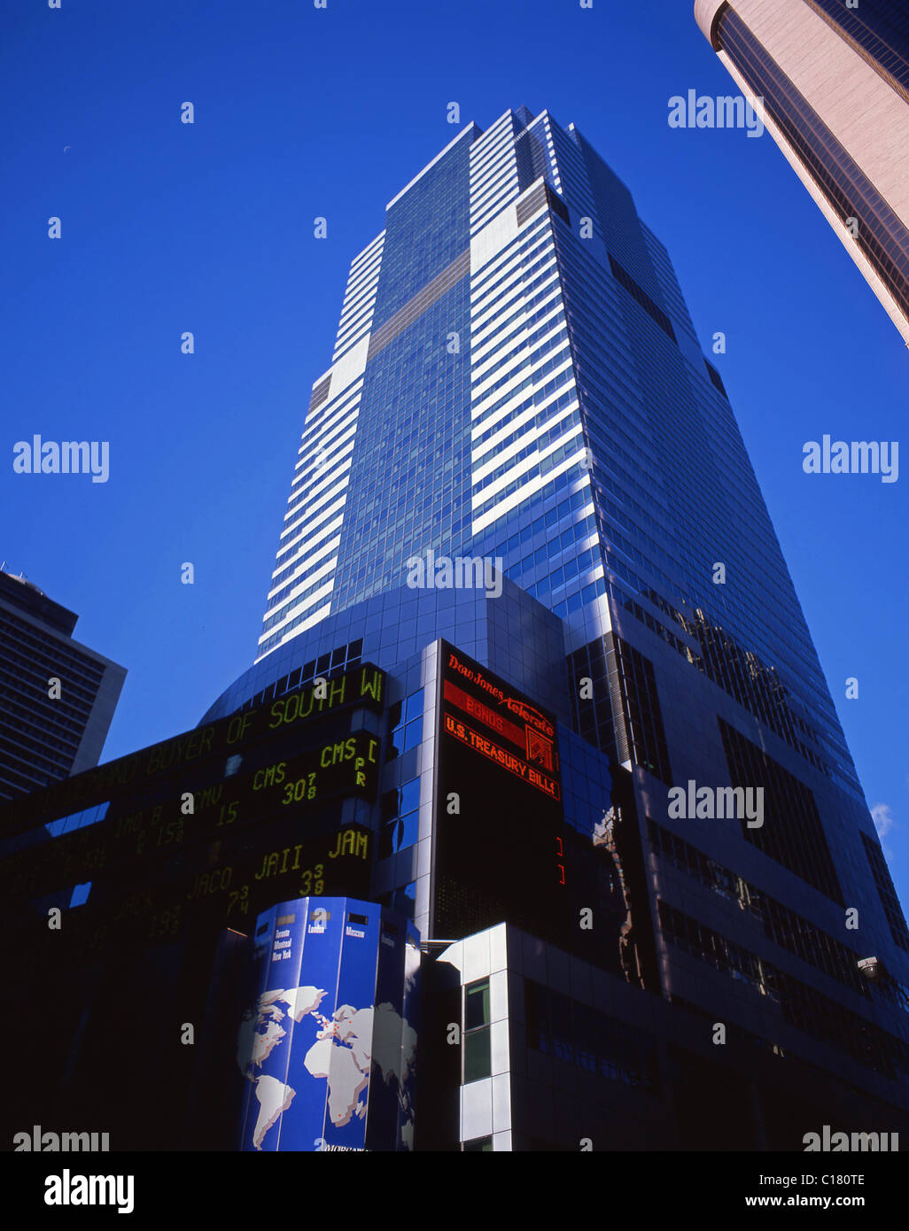 Morgan Stanley Building, Times Square Manhattan, New York, nello Stato di New York, Stati Uniti d'America Foto Stock