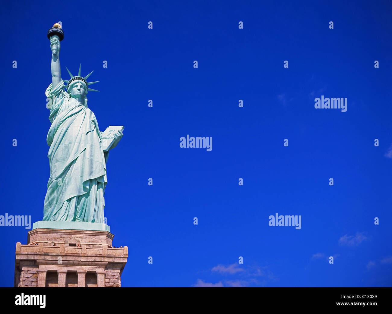 Statua della Libertà monumento nazionale, Liberty Island, New York, nello Stato di New York, Stati Uniti d'America Foto Stock