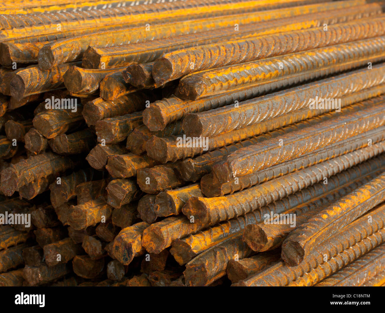 Barre in acciaio per calcestruzzo reeinforcement Foto Stock