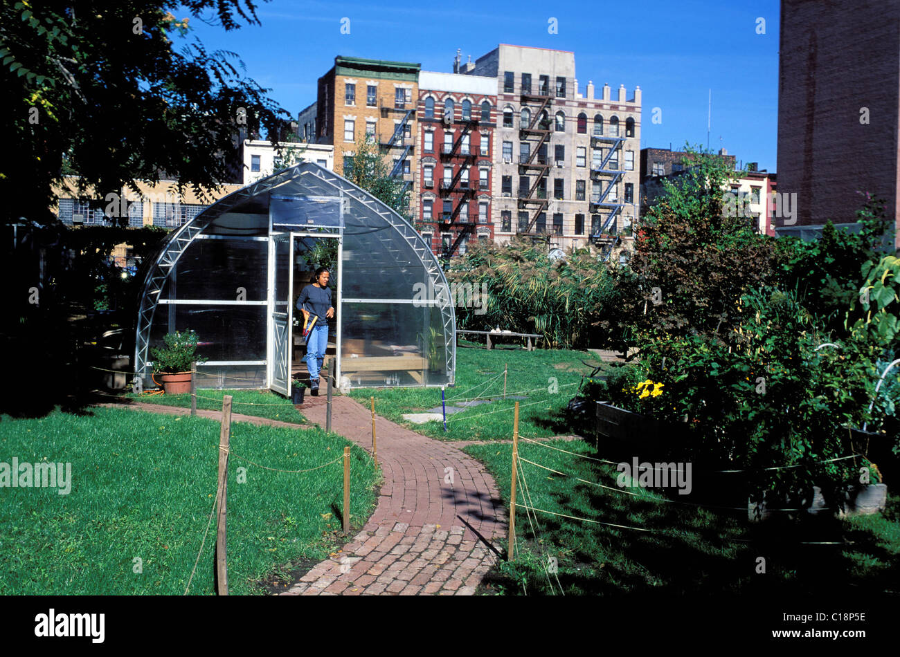 Stati Uniti, New York City, Manhattan Lower East Side comunità giardino Foto Stock