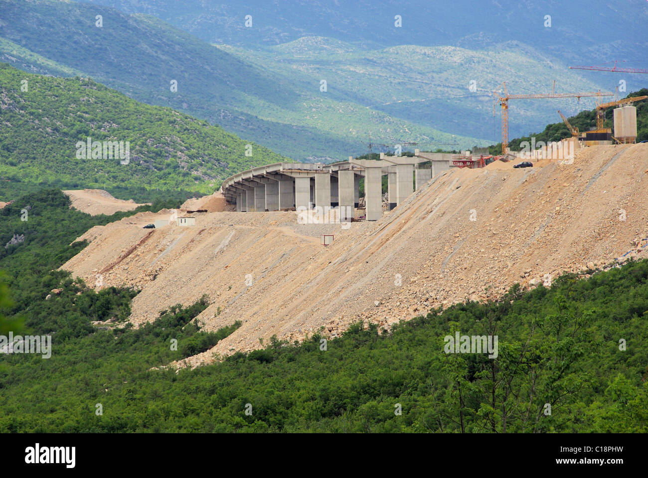 Autobahn Baustelle - superstrada sito in costruzione 02 Foto Stock