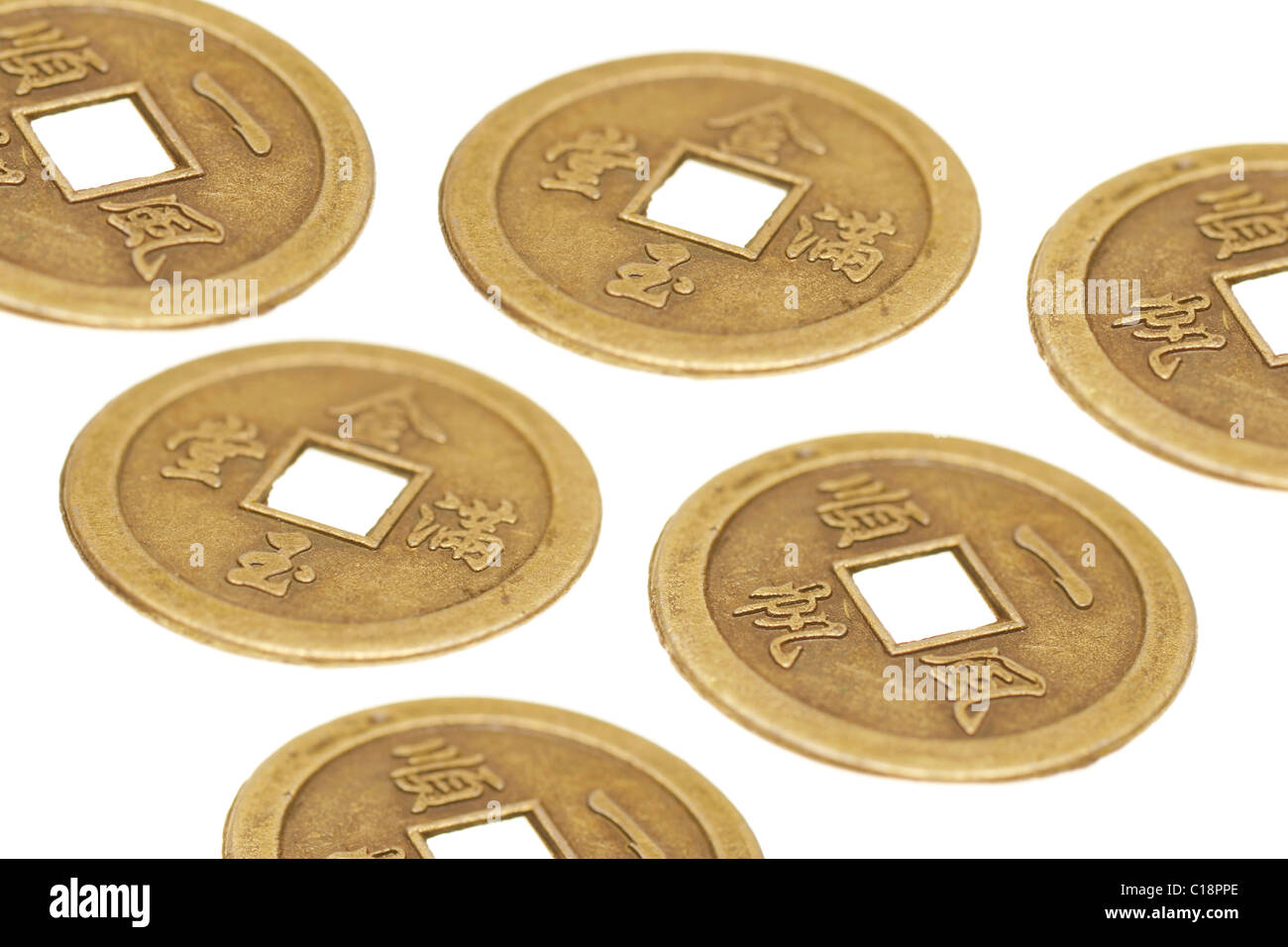 Antiquariato cinese delle monete in euro Foto Stock