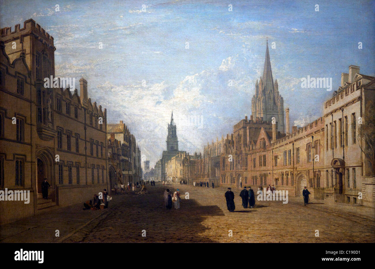 Vista di High Street Oxford da Turner, 1810, Ashmolean Museum di arte e archeologia, Università di Oxford Foto Stock