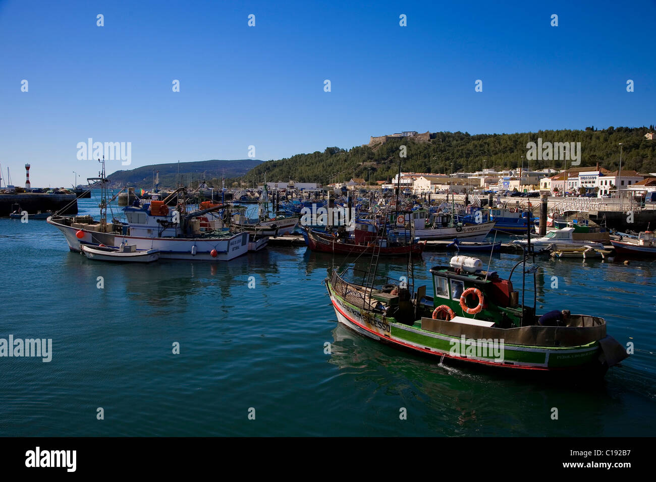 Porto di pesca di Setoebal, Portogallo, Europa Foto Stock