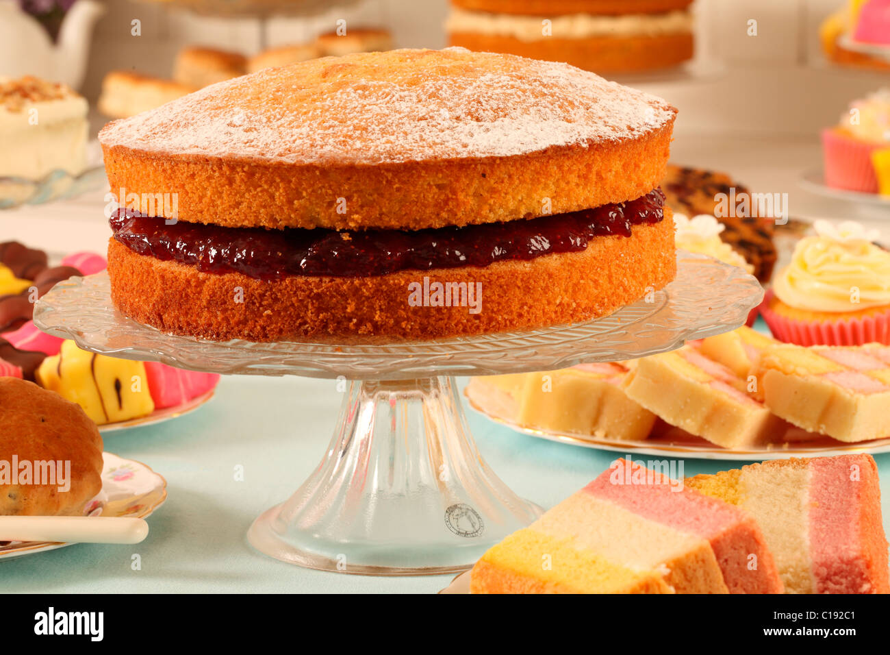 VICTORIA sponge cake Foto Stock