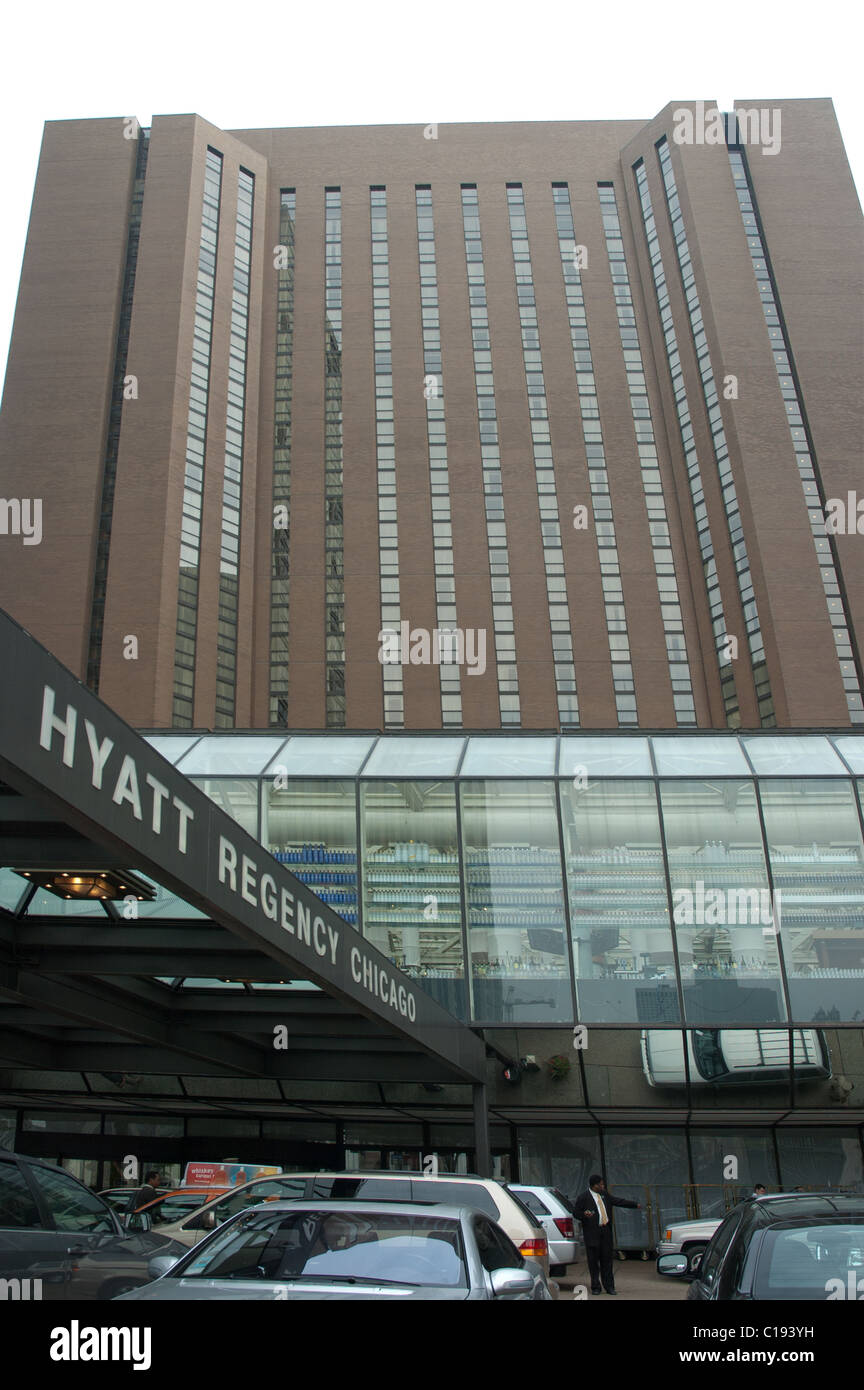 Hyatt Regency Hotel Chicago Illinois Foto Stock