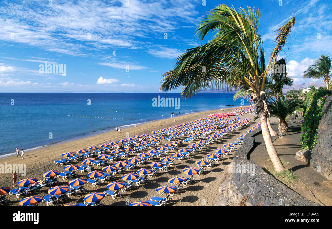 Playa Blanca a Puerto del Carmen, Lanzarote, Isole Canarie, Spagna, Europa Foto Stock