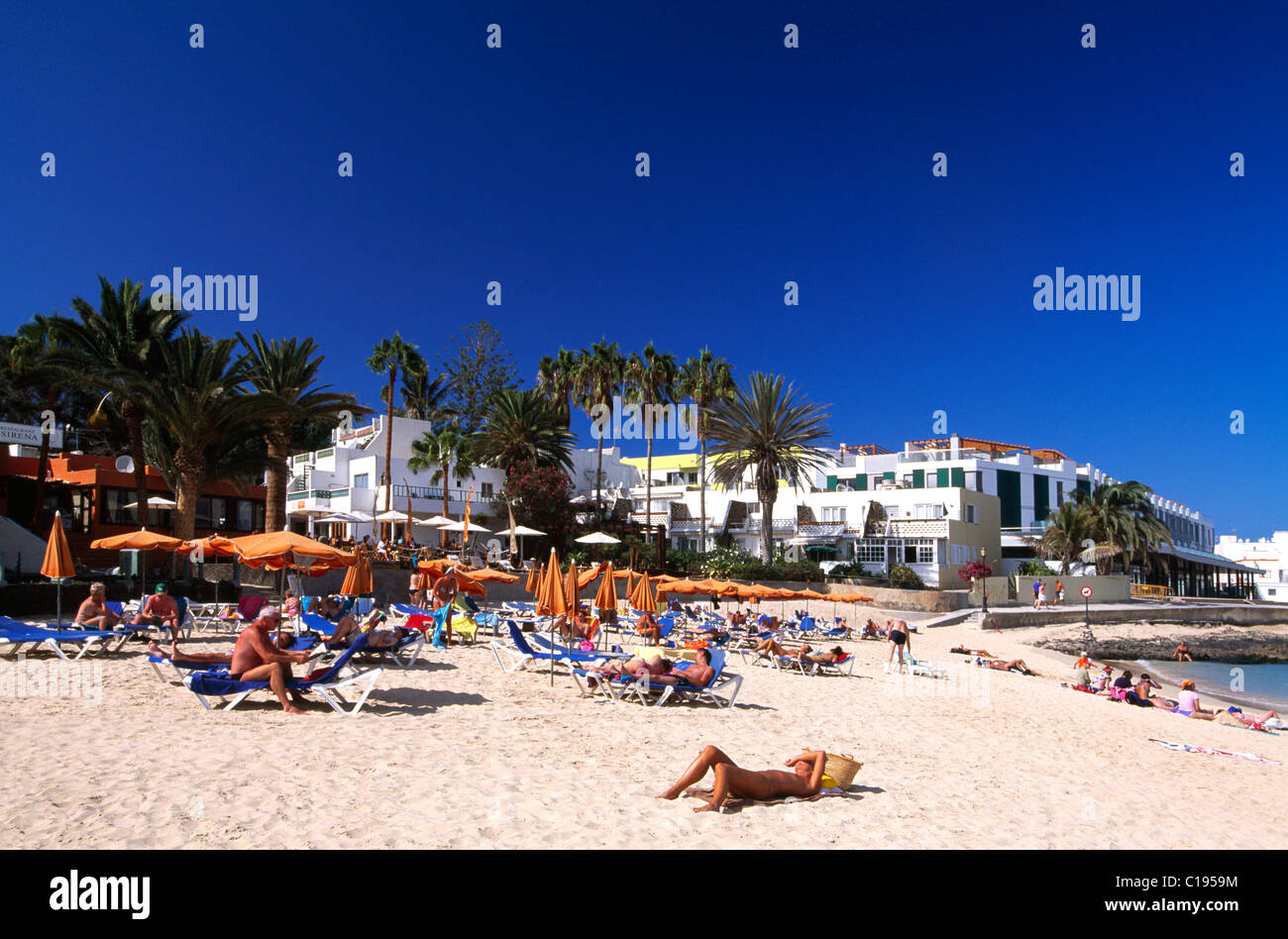 Corralejo Beach in Fuerteventura, Isole Canarie, Spagna, Europa Foto Stock