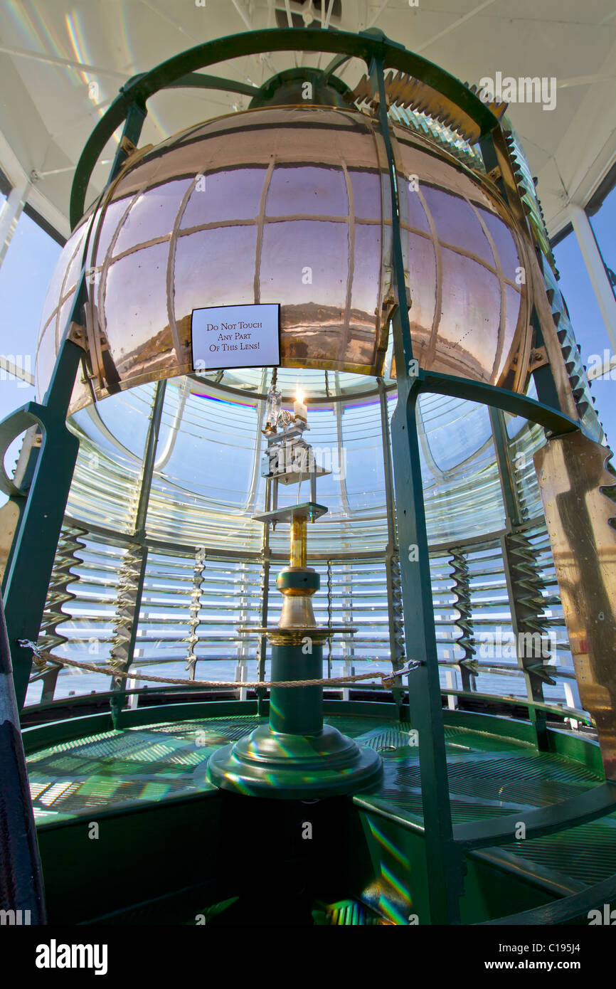 Yaquina Capo Faro di primo ordine lente di Fresnel Foto Stock