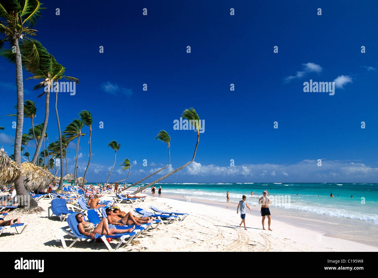 Palm Beach Playa Bavaro vicino a Punta Cana, Repubblica Dominicana, dei Caraibi Foto Stock