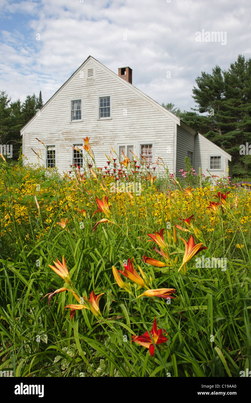 La storica Russell-Colbath Homestead che era parte dell'Insediamento Passaconaway in Albany, New Hampshire USA Foto Stock