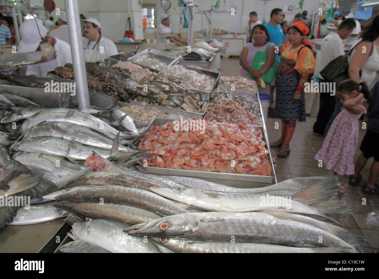 Panama,Latin,America centrale,Città di Panama,Ancon,Mercado de Mariscos,mercato,mercante,shopping shopper shopping negozi di mercato mercati di mercato buy Foto Stock