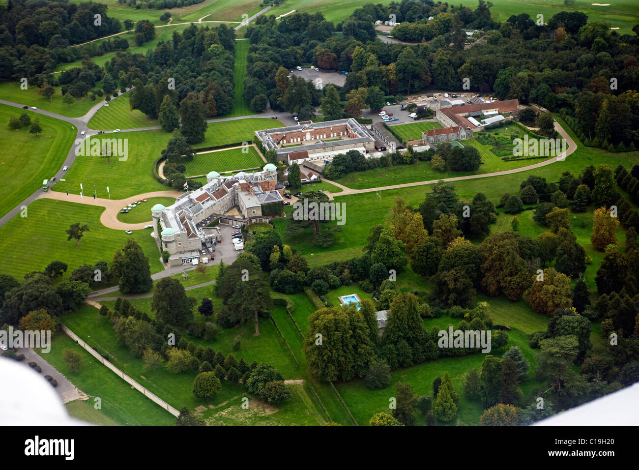 Goodwood House dall'aria Goodwood Chichester West Sussex Foto Stock