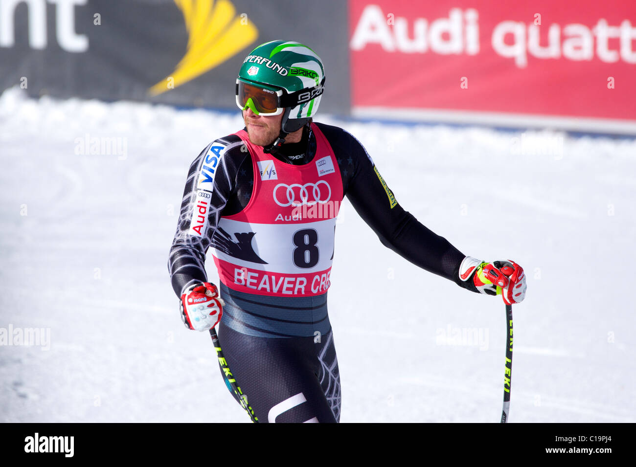 Bode Miller guardando l'orologio in tempo Foto Stock