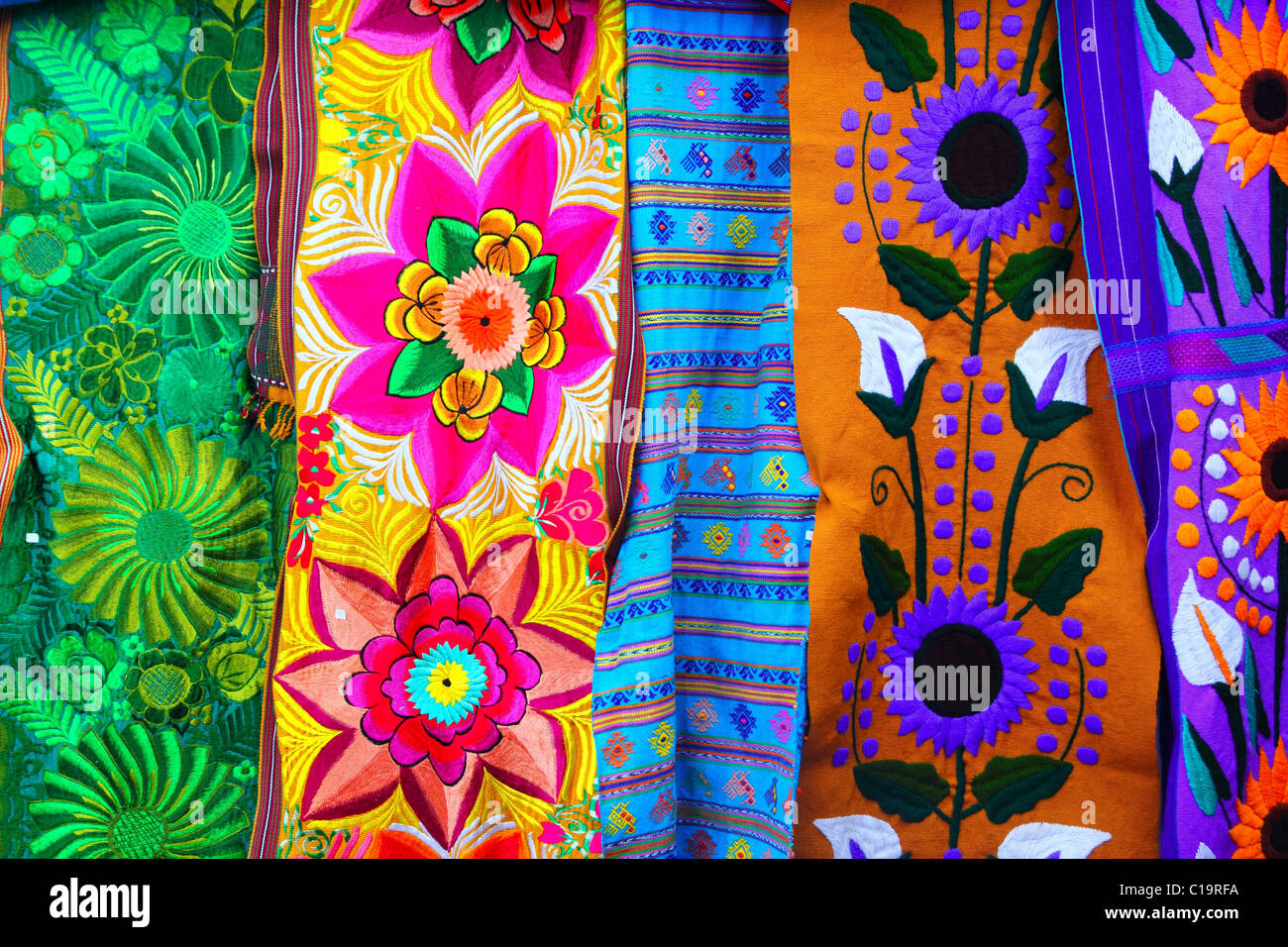 Colorate serape messicano tessuto artigianale Foto Stock
