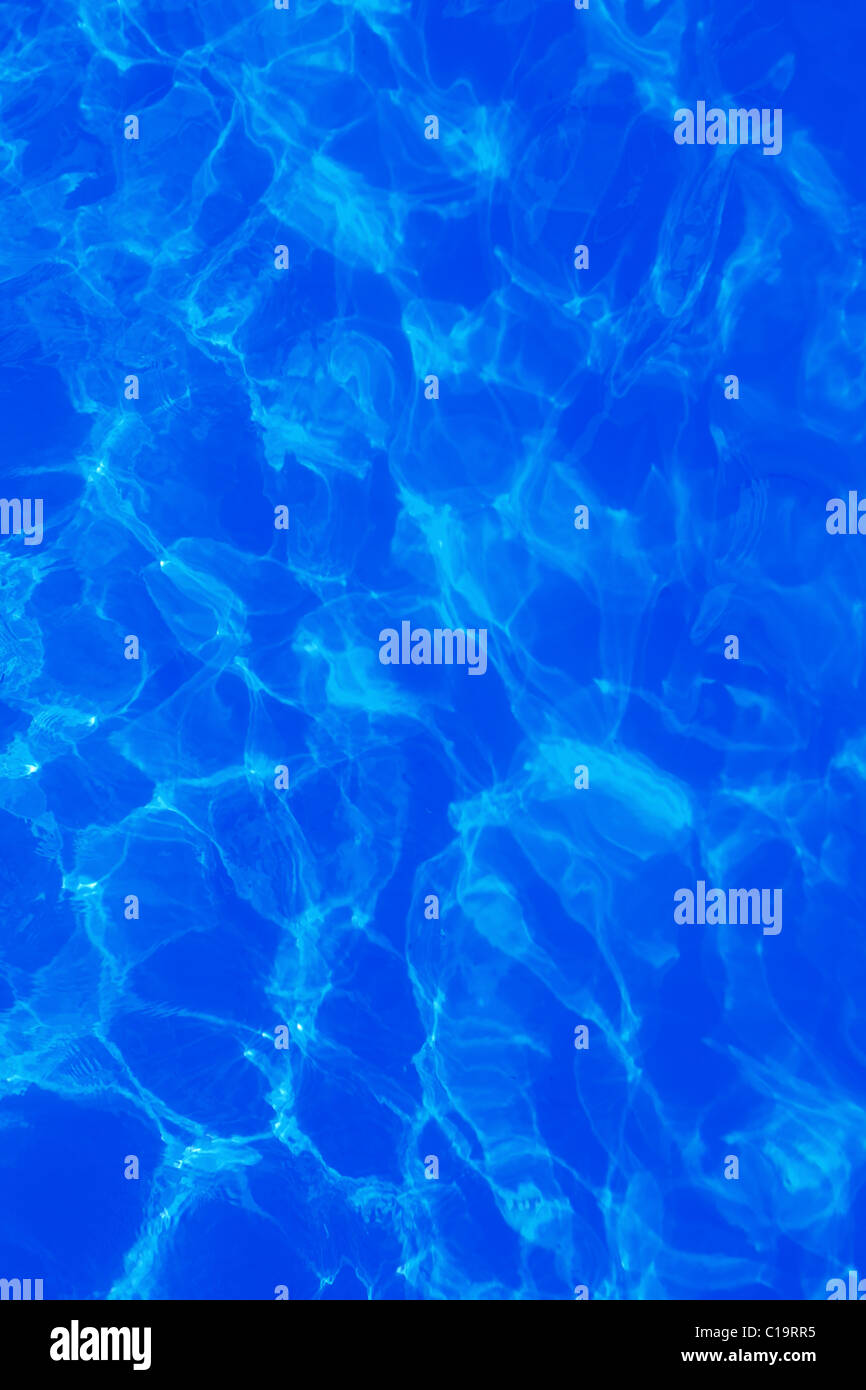 Blu acqua ondulata pattern texture di sfondo da visualizzare fino Foto Stock