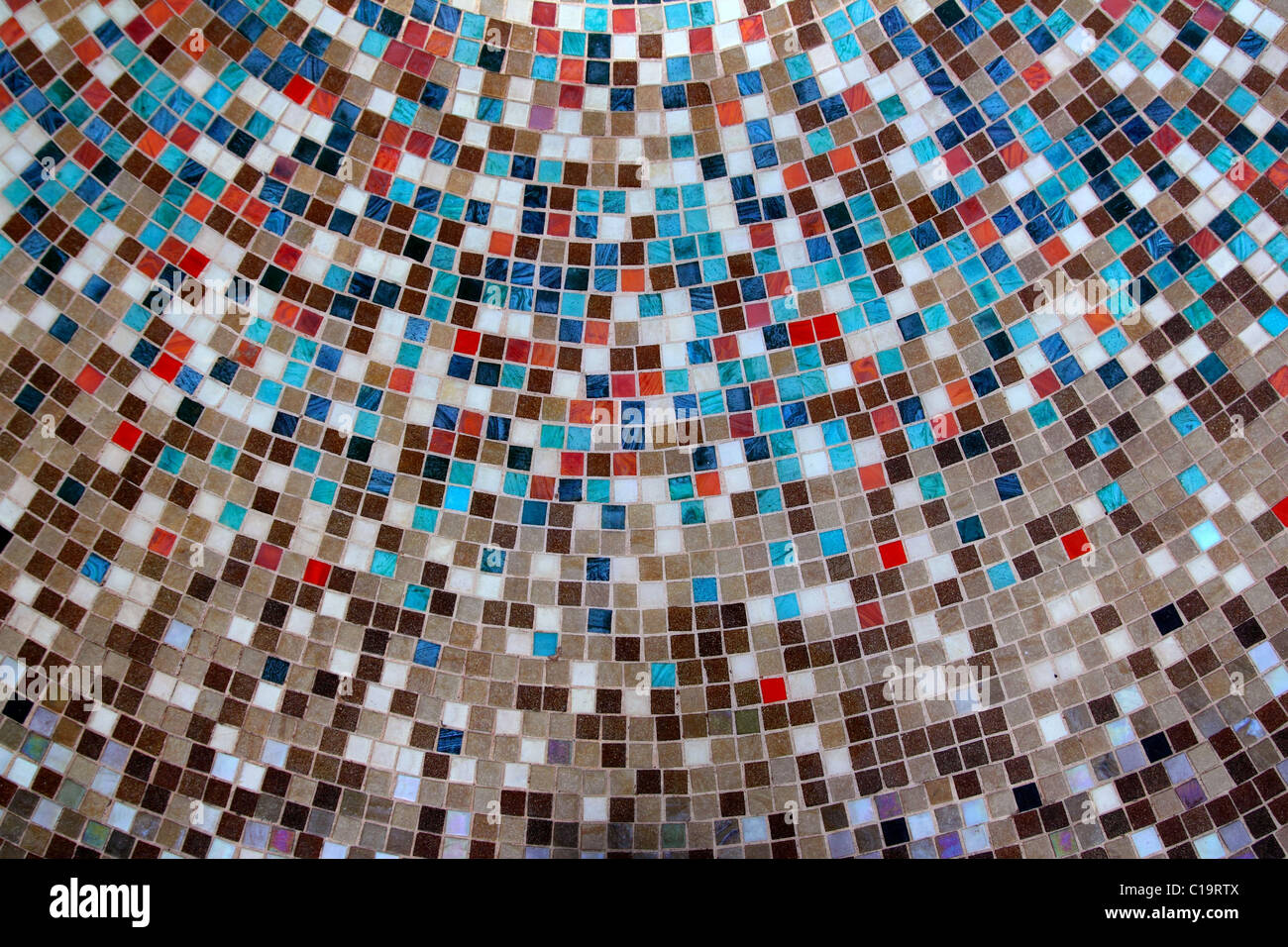 Vetro Ceramica piastrelle colorate cerchio Mosaico pattern di composizione Foto Stock