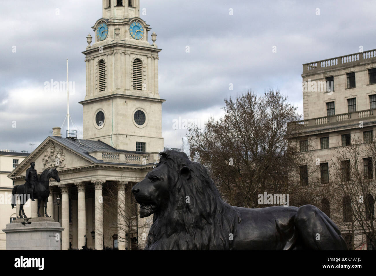 Trafalgar Square nel cuore della Londra Inghilterra Foto Stock