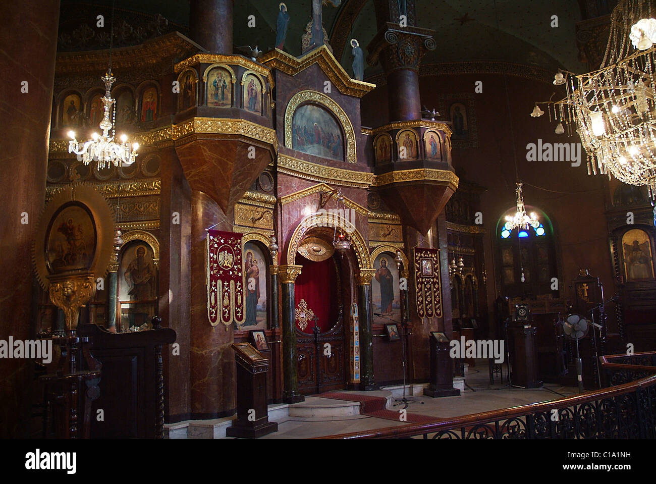 Le chiese, strade e cimiteri del Cairo copto, il più antico abitato di Cairo, dove la santa famiglia si rifugiarono. Foto Stock