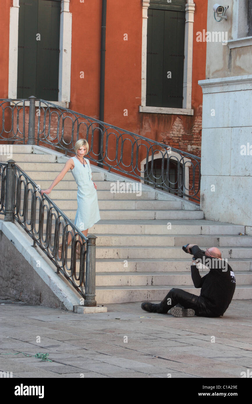 Moda professionale fotografia a Venezia, Italia Foto Stock