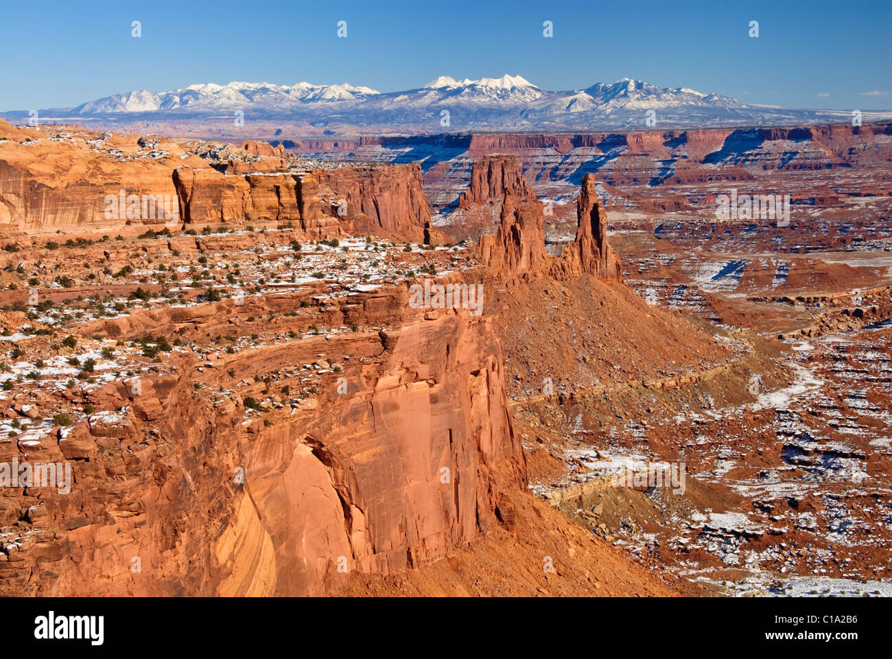 Colorado plateau, il Parco Nazionale di Canyonlands, Utah Foto Stock