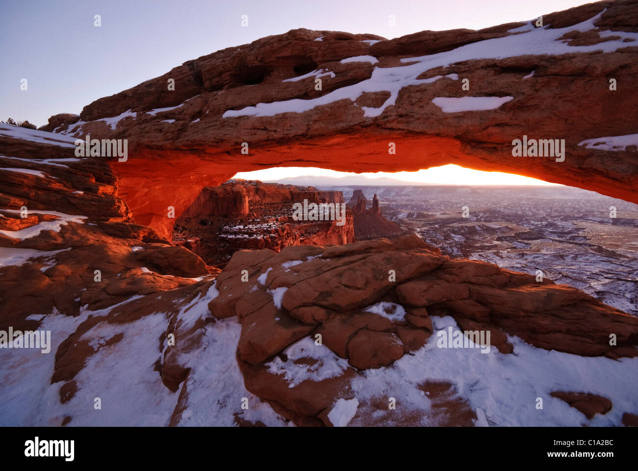 Mesa Arch, il Parco Nazionale di Canyonlands, Utah Foto Stock