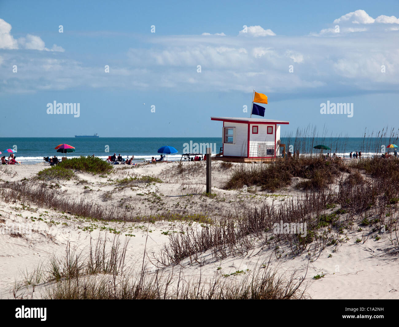 Jetty Park a Cape Canaveral sulla costa atlantica di East Central Florida nella contea di Brevard da Kennedy Space Center Foto Stock