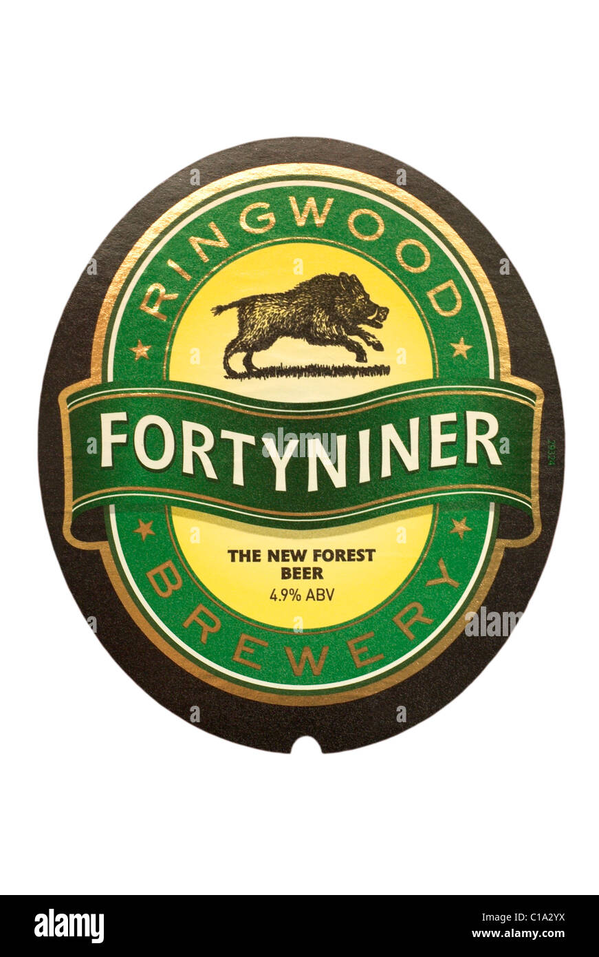 Ringwood Fortyniner birra etichetta del flacone circa 1989-1991. Foto Stock