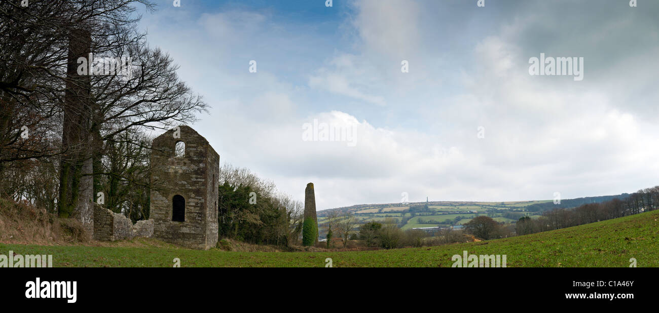 Cornish Miniera di stagno - Panorama Foto Stock