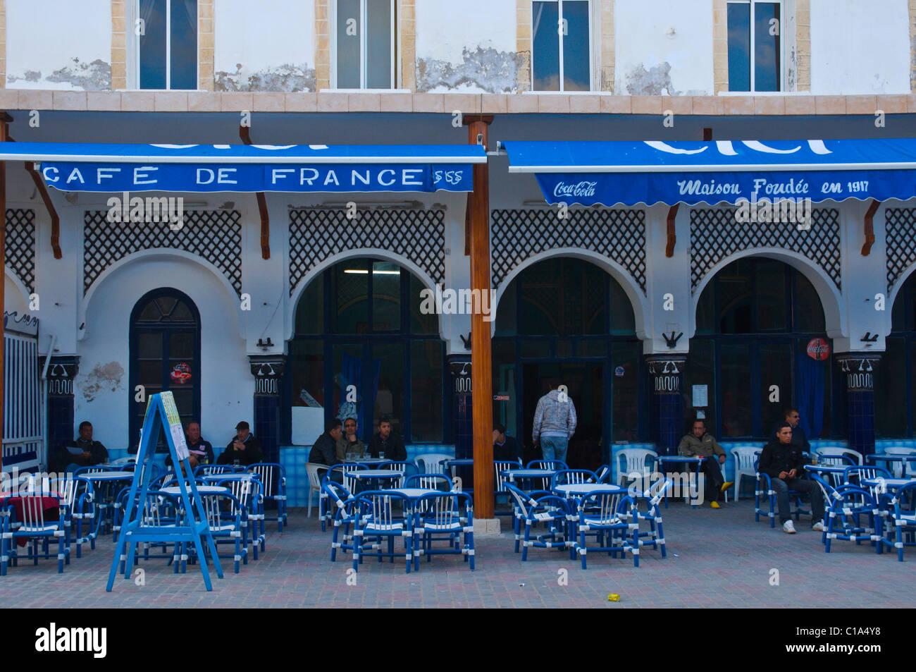 Il Cafe de France esterno centrale essaouira marocco Africa settentrionale Foto Stock