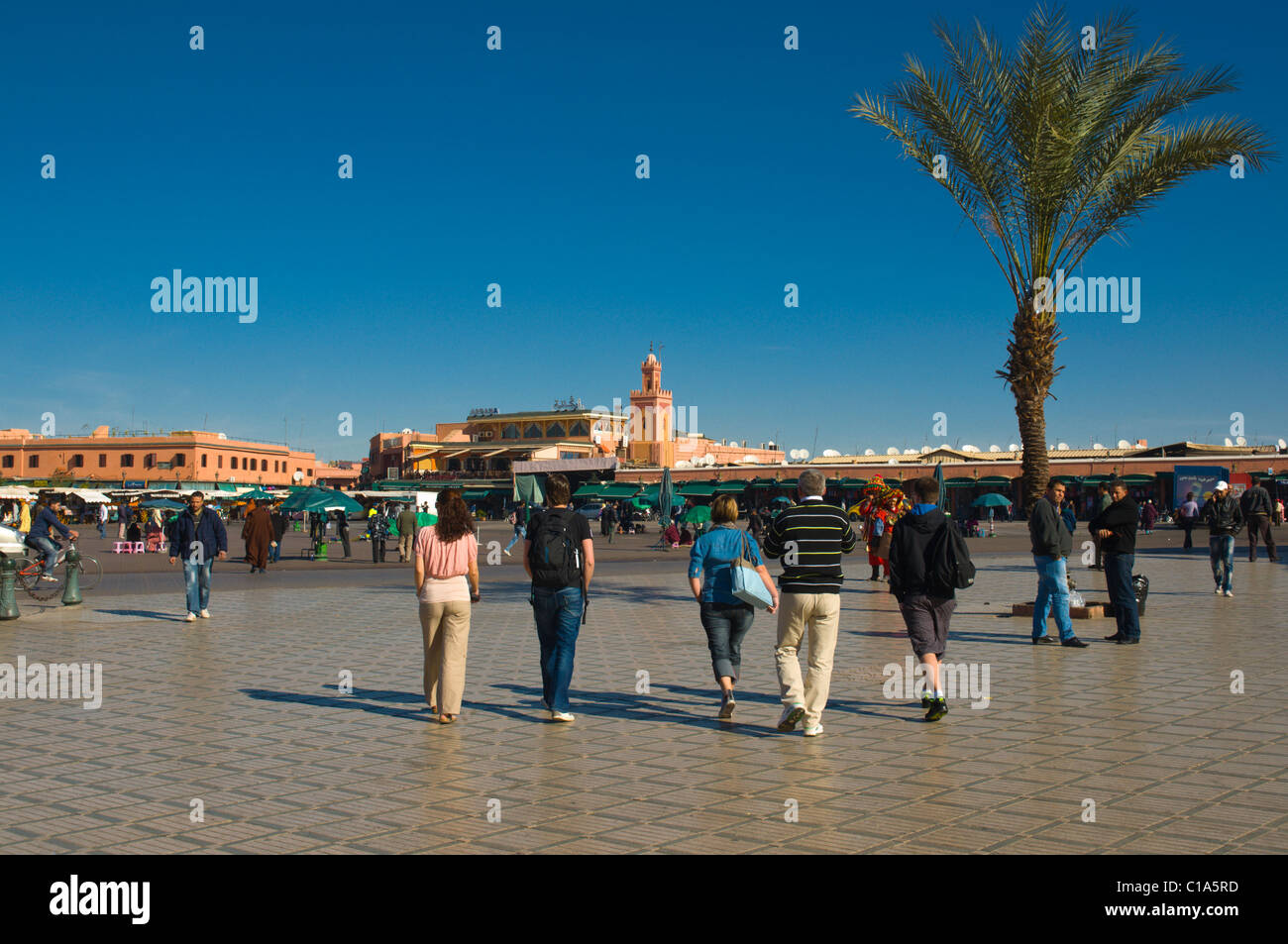 Djemaa el Fna Medina città vecchia centrale di Marrakech Marocco Africa Foto Stock